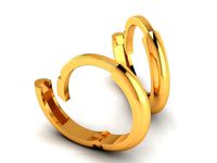 14K Solid Gold Single Clicker Earring Gold Cartilage Hoops | 3D