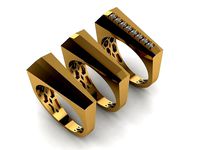 3 ring model vintage and unisex  | 3D