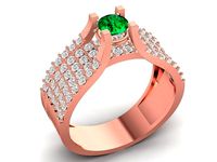 asian diamond women ring 3520 | 3D