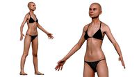 001238 woman in black underwear A pose 3dp | 3D