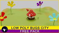 Bugs City Low Poly Cartoon Town 3D Art Free Small Pack