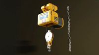 Sci-fi Crane Hoist with Chain and Load Block