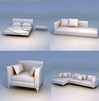 Bed chair sofa 3D Model