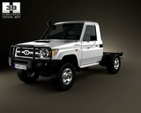 Toyota Land Cruiser J70 Cab Chassis GXL 2008 3D Model
