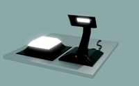 Simple table and well lamps