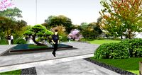 Characteristic Chinese-style demonstration area landscape su model