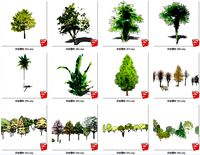 Garden plant hand-painted arbor SU model collection 100