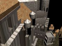 Medieval Castle with Dock and Church for Games 3D Model