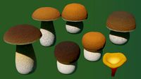 Low-poly mushrooms pack