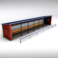 Baseball stadium dugout bench 3D Model