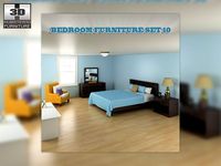 Bedroom Furniture 10 Set 3D Model