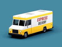 Stylized Cartoon Delivery Step Van 80s