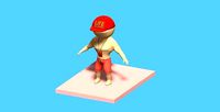 Life Guard Stickman Lowpoly Rigged Model