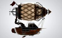 Steampunk Dirigible With Ship