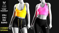 2 Girl Sportwear - Marvelous - Clo3d  OBJ BLEND Video Tutorial