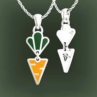 Carrot cloisonne enamel pendant or earrings | 3D