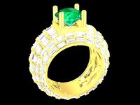 cartier baguette diamond ring 3702 | 3D