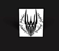 Sauron silhouette logo 3D Elvish letters | 3D