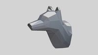 Low-Poly Wall Mounted Wolf Head | 3D