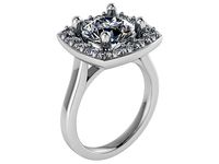 Round Cut Square Halo 0299 | 3D