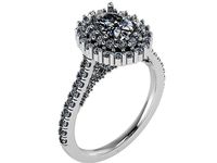 Oval Cut Double Halo Diamond Ring 0213 | 3D