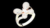 Butterfly Diamond Ring 3dm stl renders details | 3D