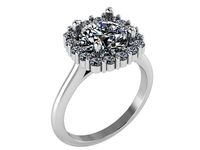 Round Diamond Cluster Ring 0150 | 3D