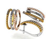 Milgrain Style Earring Ring Set 0433 | 3D