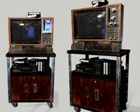 Old Television and VHS Set