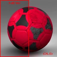 Soccerball red black 3D Model