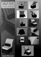 ID50024 Luxury White Sofa 3D Model