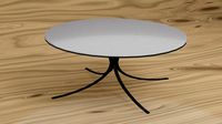 Round mother-of-pearl table with plastic legs