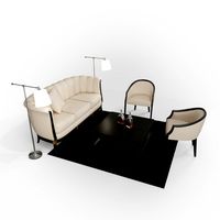 Living Room Furniture Set 01 3D Model