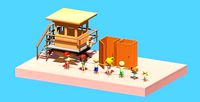 Beach Set 2 Beach Game Collection Stickmen LifeGuard and Prop