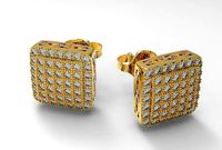 Square dome earrings v1 | 3D