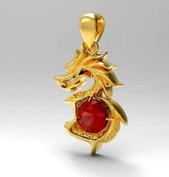 Dragon with stone pendant | 3D