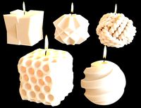 Set of decorative sculptural candles