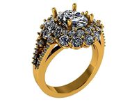 Oval Cluster Ring 573 | 3D