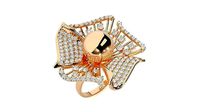 Flower Ball High Jewelry Cocktail Ring 3dm stl renders details  | 3D