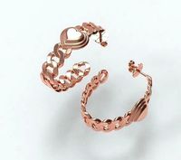 Cuban heart earrings | 3D