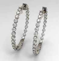 Diamond hoop earrings nice design | 3D