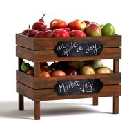 Crates with fruit and vegetables 3D Model