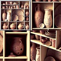 Dishes clay rack n14