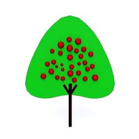 Cartoon tree 3d model
