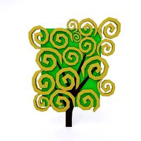Abstract cartoon tree 3d model