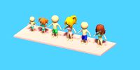 Stickman Pack 1 Swim Suit Stickmen Lowpoly 6pcs Rigged