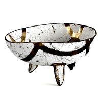 Handmade Gold Ceramic Bowl - Egg shape