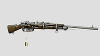 Hunting Rifle 3D lowpoly Gun Model