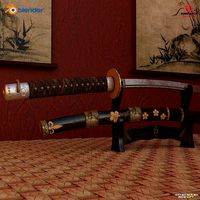 Low Poly Tachi Samurai Sword