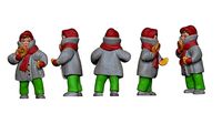 001312 kid in winter gray jacket and pink scarf backery in hand